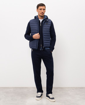 Trussardi Синій стьобаний жилет F006M000037NMO802N10