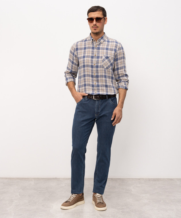 Florentino Рубашка из льна в клетку 126720612860 изображение 2