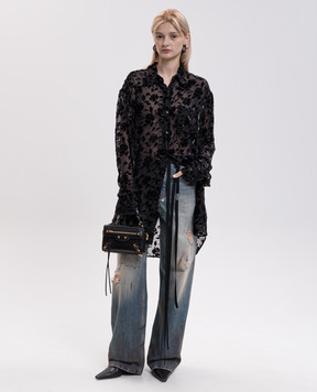 Ann Demeulemeester Черная блуза Elisabeth с шелком B0010219FA749