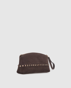 Valentino Коричневый замшевый клатч Rockstud 9W2P0BB5KQQ