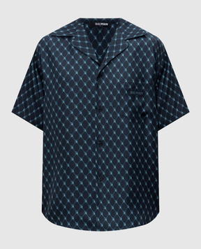 Balmain Синя сорочка із шовку HH1HL065SF55