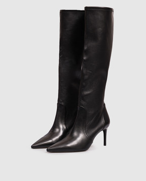 Stuart Weitzman Черные кожаные сапоги STUART POWER SK313
