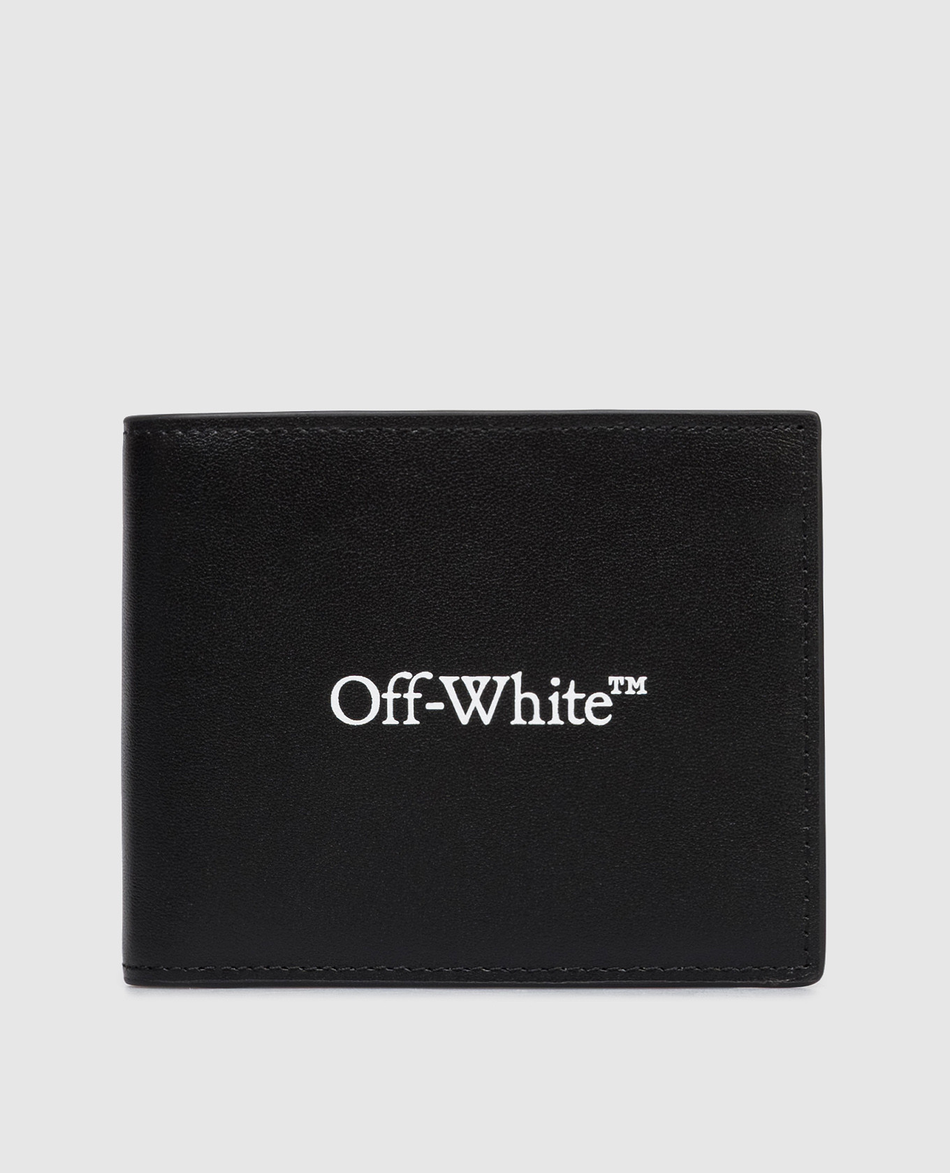 Черный кожаный портмоне с принтом логотипа