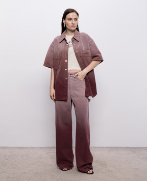 AMIRI Розовая джинсовая рубашка с эффектом деграде AWTOSH1012