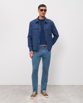 Castangia dal 1850 Синя футболка з шовком DBGRL2S26