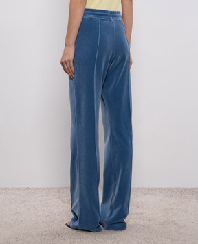 Tom Ford Сині спортивні велюрові штани з монограмою PAJ174JEX154