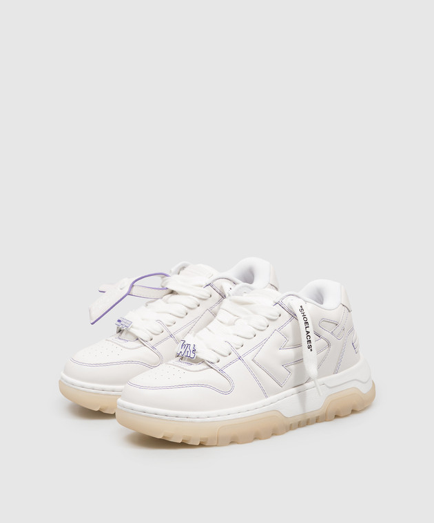 Off-White Белые кожаные кроссовки Out Of Office Chunky OF05740101 изображение 2