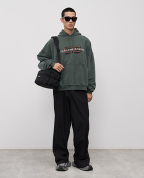 Balenciaga Зеленые худи Bb Icon Stencil 850349TTVD7