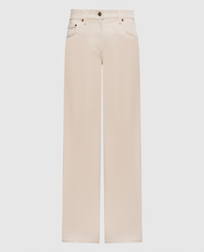 Valentino Бежевые джинсы клеш с патчем логотипа 8B3DD21V9Y5