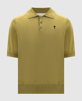 Ami Paris Зелене поло з вовни мериноса HPL438KN0039