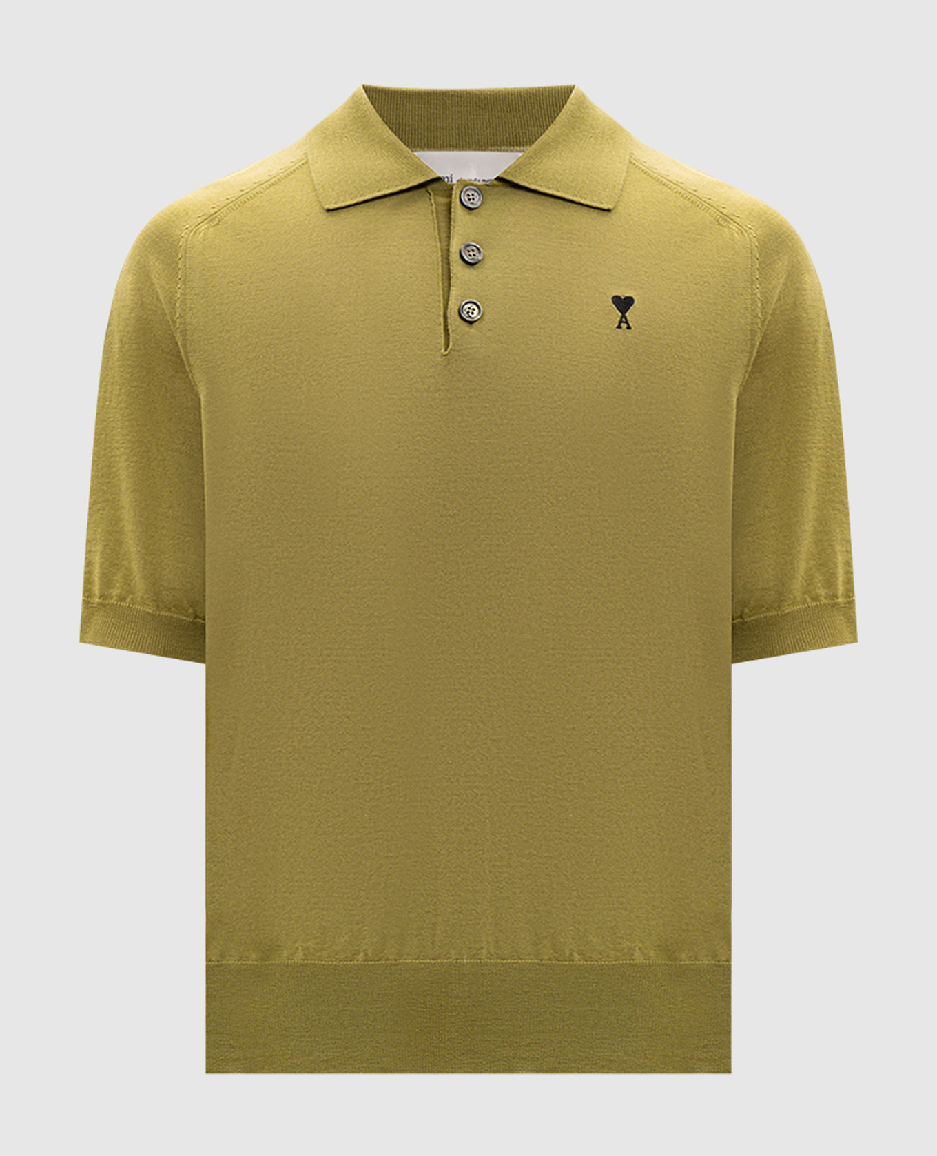 Зеленое поло из шерсти мериноса