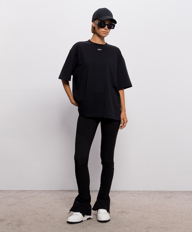 Off-White Черная футболка Industrial Half Arrow 2FA00592T изображение 2