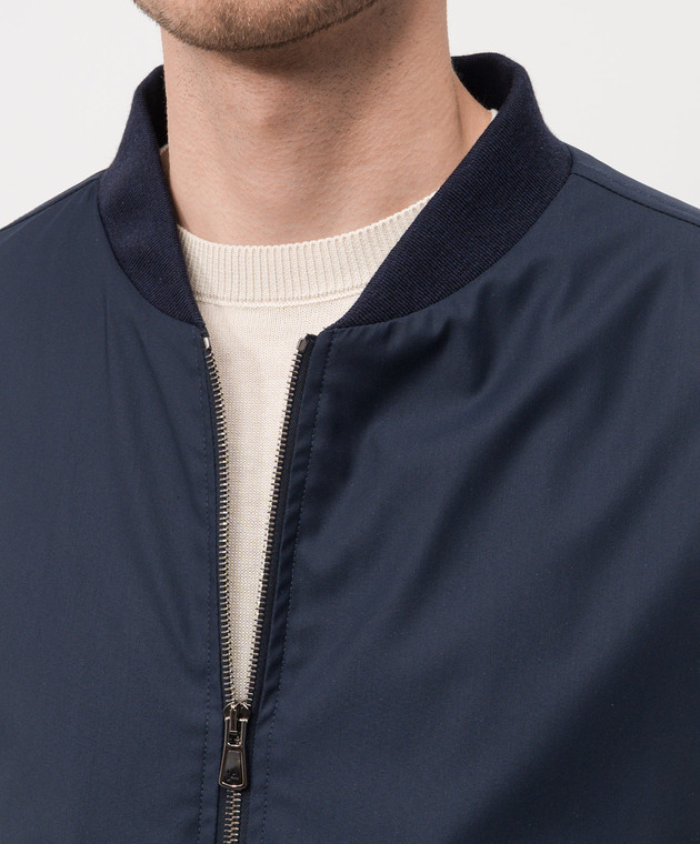 ISAIA Синий бомбер с шерстью SW730897541 изображение 5