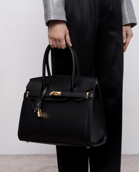 Gianni Notaro Чорна шкіряна сумка-сетчел 253RUGAORO