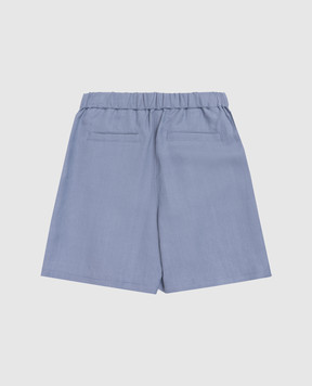 Brunello Cucinelli Дитячі сині шорти з льоном BH126P260C