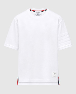 Thom Browne Футболка кольору айворі з нашивкою MJT581AJ0276