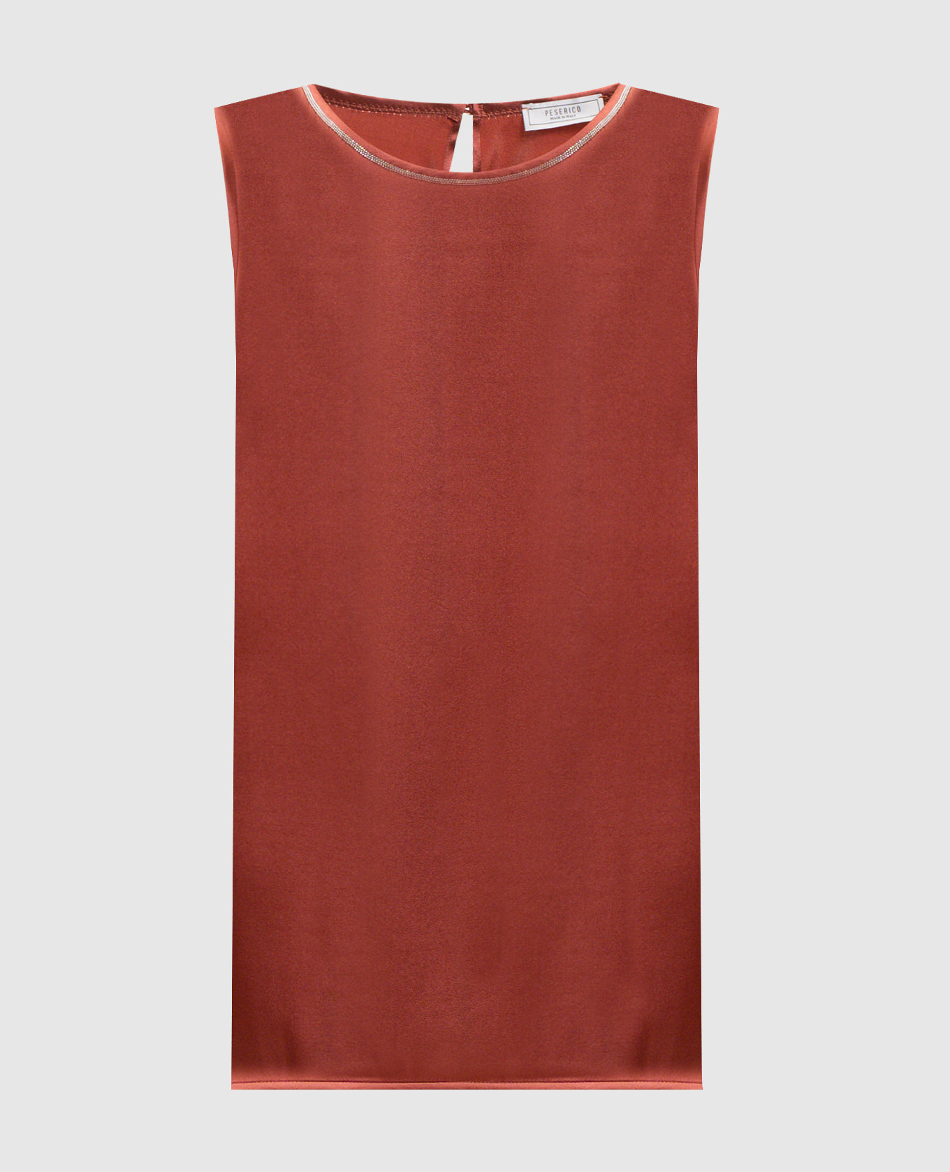 Терракотовый топ из шелка