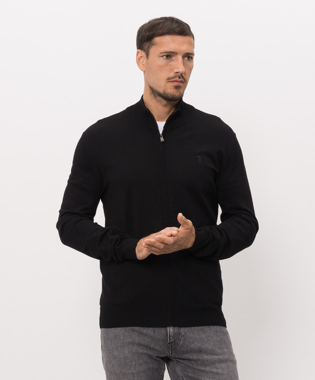 Trussardi Черный кардиган с вышивкой эмблемы M0188000085NMK603K01 изображение 3