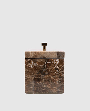 Treesseci Коричневий органайзер для ватних дисків та паличок Palace з марсмуру PA48AEMGD