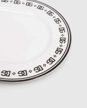 Dolce&Gabbana Біле порцелянове блюдо з монограмою логотипа DG TC0147TCALH
