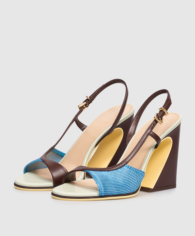 Fendi Коричневі комбіновані босоніжки Arco 8X8929AWKS зображення 2