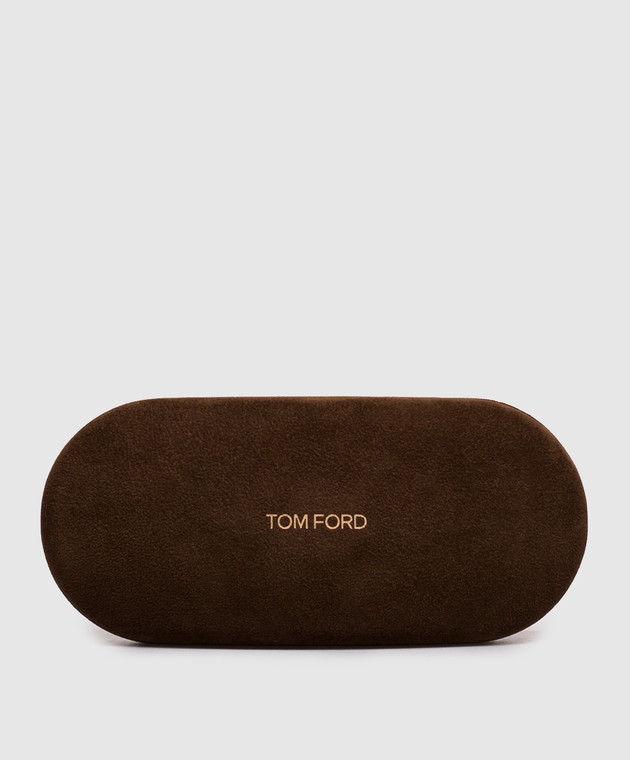 Tom Ford Коричневий сонцезахисні окуляри з ефектом черепахового панцира FT1338 зображення 5