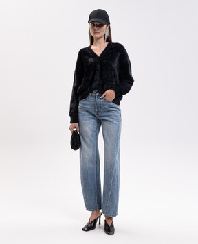 Alexander Wang Черный кардиган с нашивкой логотипа 1KC4263081
