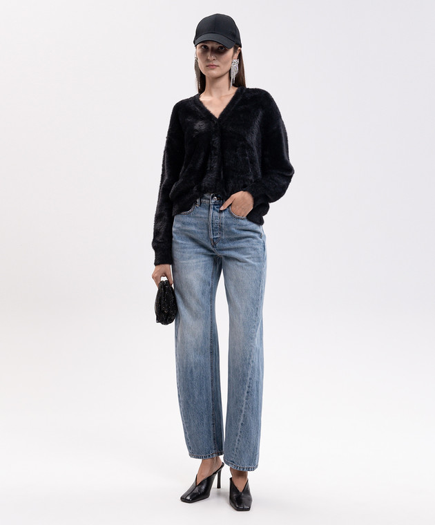 Alexander Wang Черный кардиган с нашивкой логотипа 1KC4263081 изображение 2