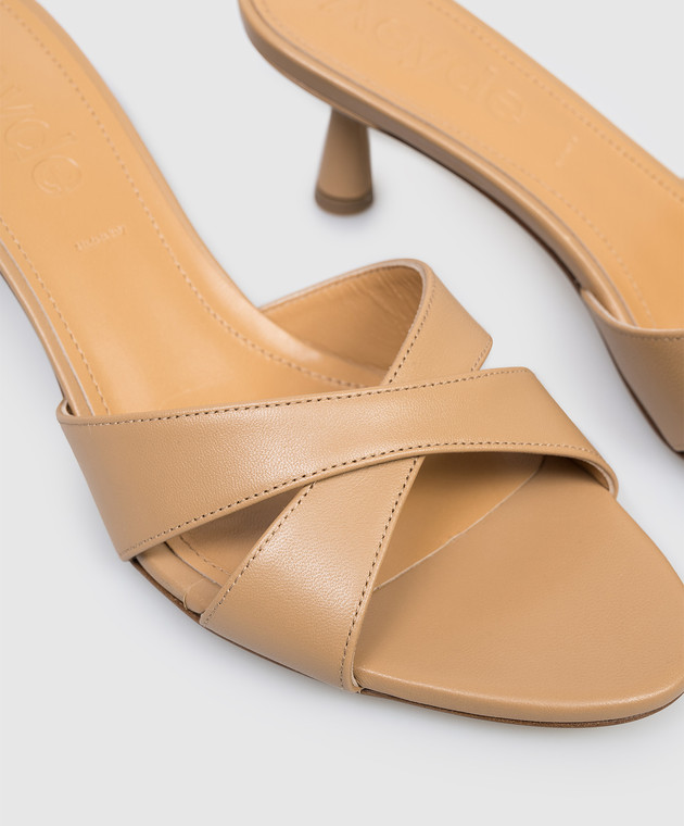 Aeyde Коричневі шкіряні мюлі Vero HSPRAR55ST164SS25717 зображення 5