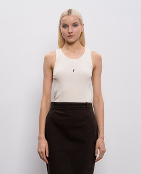 Saint Laurent Бежевый топ в рубчик 823603Y37EC