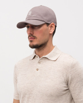 Brunello Cucinelli Коричневый кепка с логотипом M252D9850