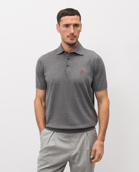 Brunello Cucinelli Серое поло с логотипом логотип M29800195