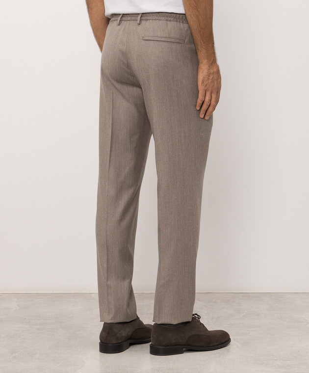 Bertolo Cashmere Серые брюки из шерсти и кашемира 000350001391 изображение 4