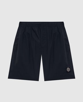 Stone Island Темно-синие шорты для плавания с нашивкой эмблемы L1S15B100B09S0046
