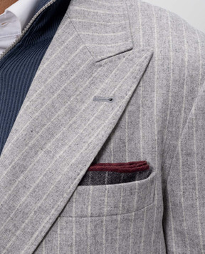 Brunello Cucinelli Сіра хустка-паше із шовку MI8960091
