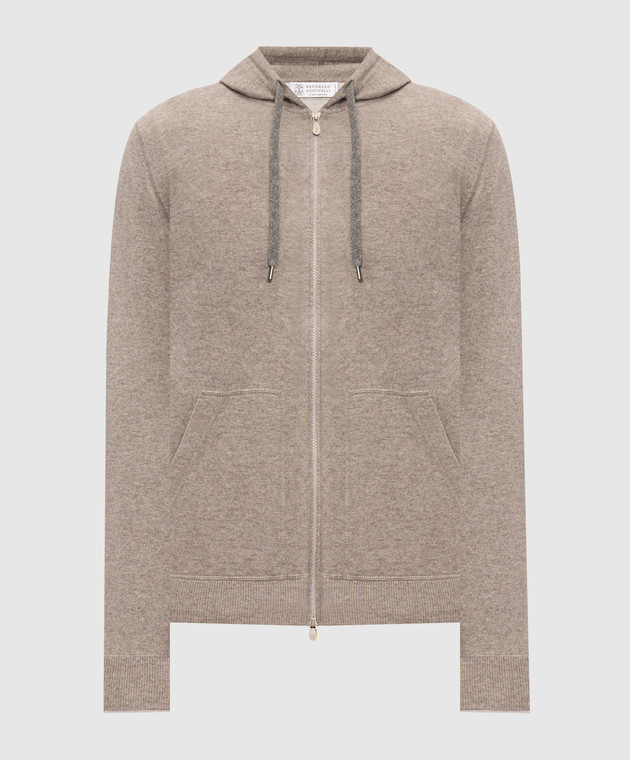 Brunello Cucinelli Бежевая спортивная куртка из кашемира M2223246G