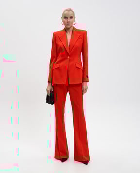 Versace Красные штаны клеш DV из шерсти 10131581A12595