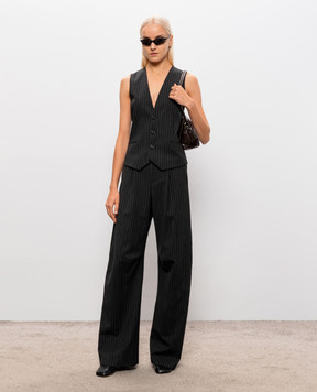 Maison Margiela MM6 Темно-серые брюки в полоску S62KB0274MTN198