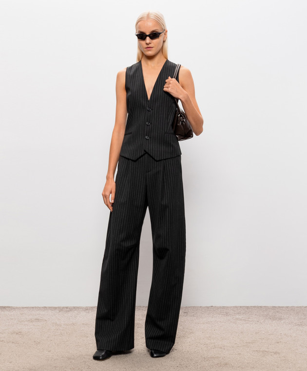 Maison Margiela MM6 Темно-серые брюки в полоску S62KB0274MTN198 изображение 2