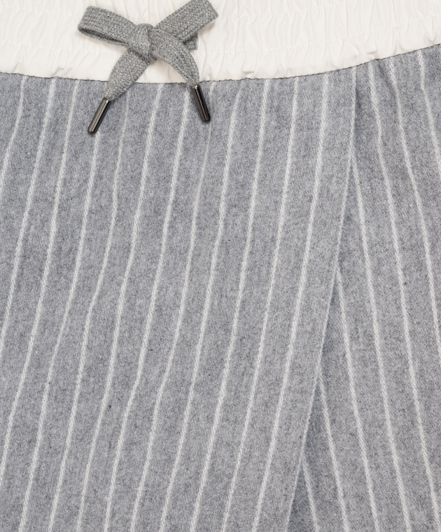 Brunello Cucinelli Детские серые шорты в полоску BB192G118A изображение 3