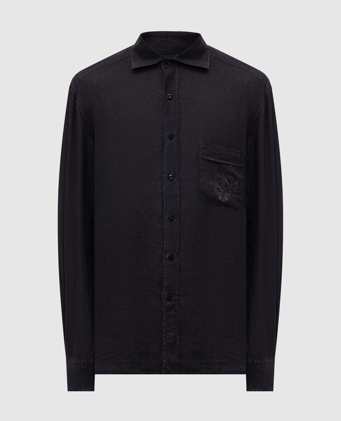 Черная рубашка из льна