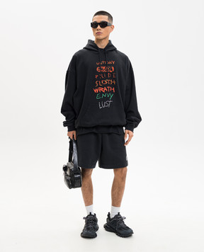 Vetements Чорне худі 7 Sins ME76HD195BX