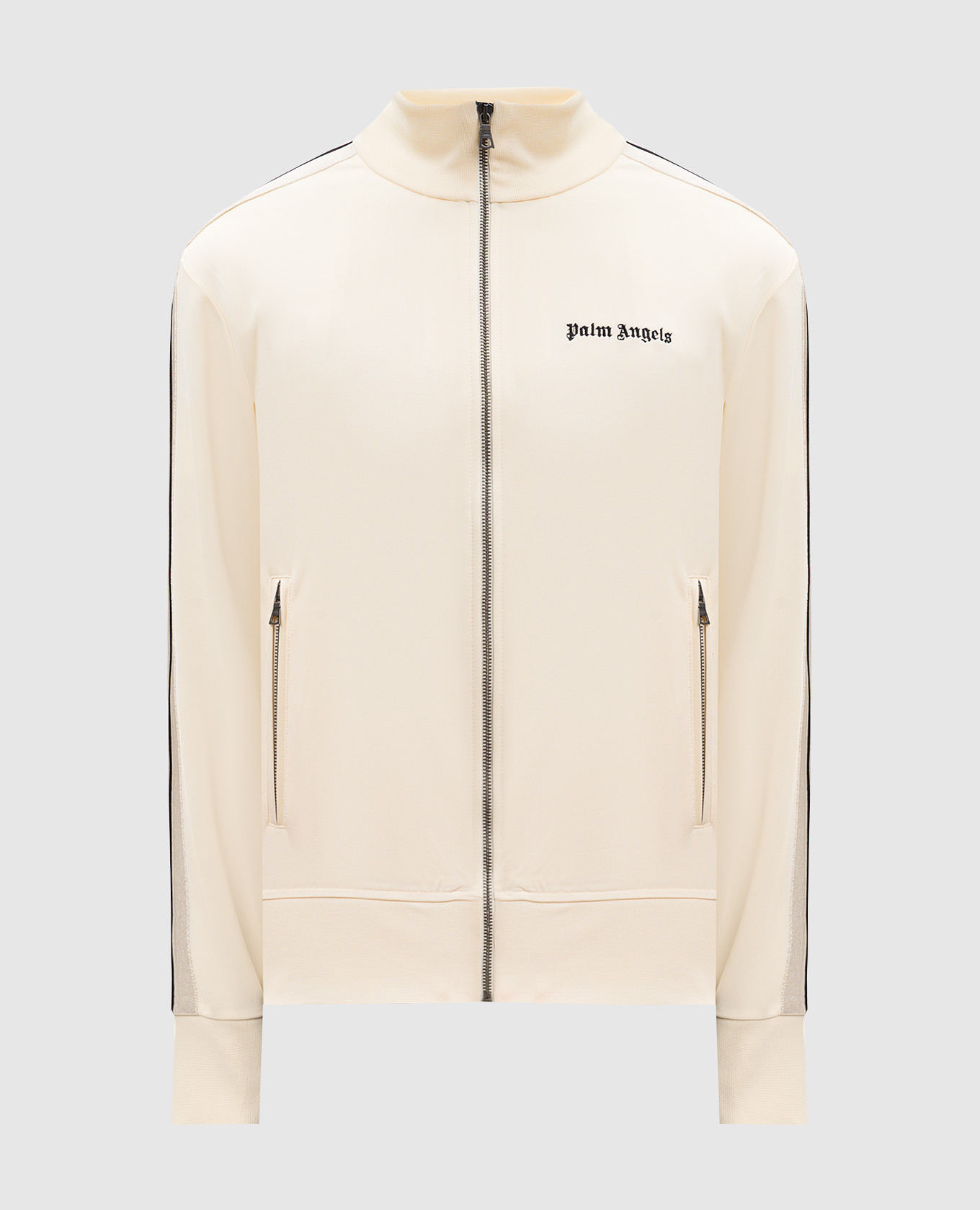Спортивная куртка цвета айвори с вышивкой логотипа
