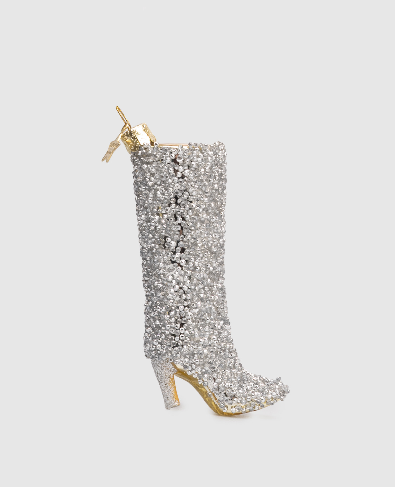 

Серебристая елочная игрушка Boot с кристаллами, Серебристый, Елочные украшения