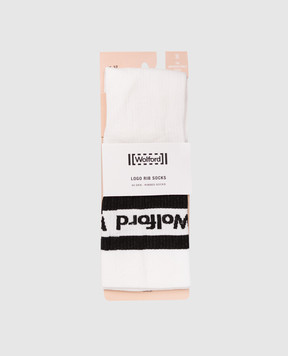 Wolford Білі шкарпетки з візерунком логотипа 45046