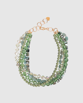 Dolman Bijoux Зелене багатошарове намисто 75052