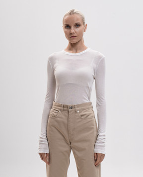 JW Anderson Белый лонгслив в рубчик JO0292PG1904