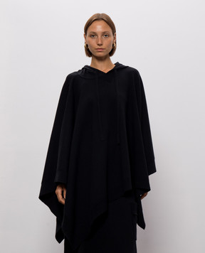 Twinset Черное пончо с капюшоном 262LI3NEE