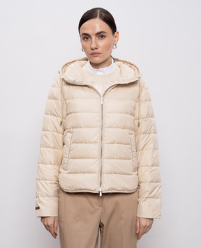 Peserico Бежева пухова куртка з ланцюжком A2411606957