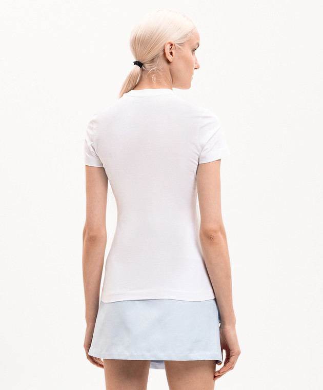 Off-White Біла футболка Double Eagle з кристалами Swarovski 29A00308T зображення 4